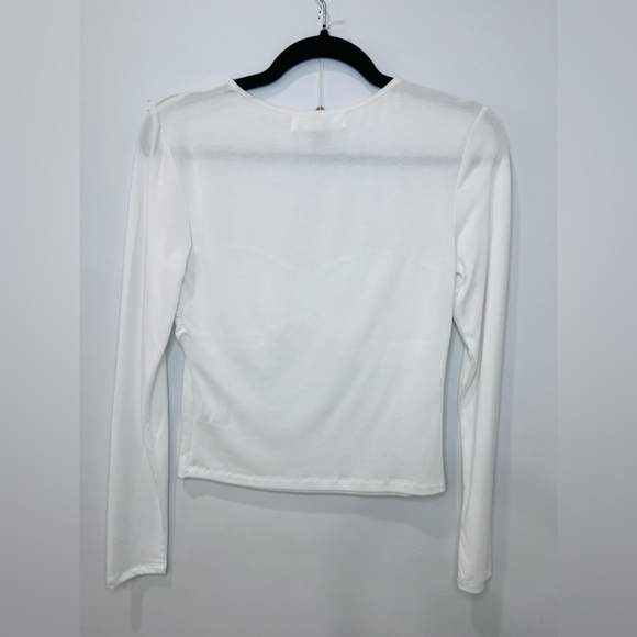Elodie • Women’s White Ruched Front Long Sleeve Top XS NWT - Picture 7 of 10